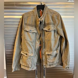 Free People Green Utility Jacket, Some Distress. Size Small